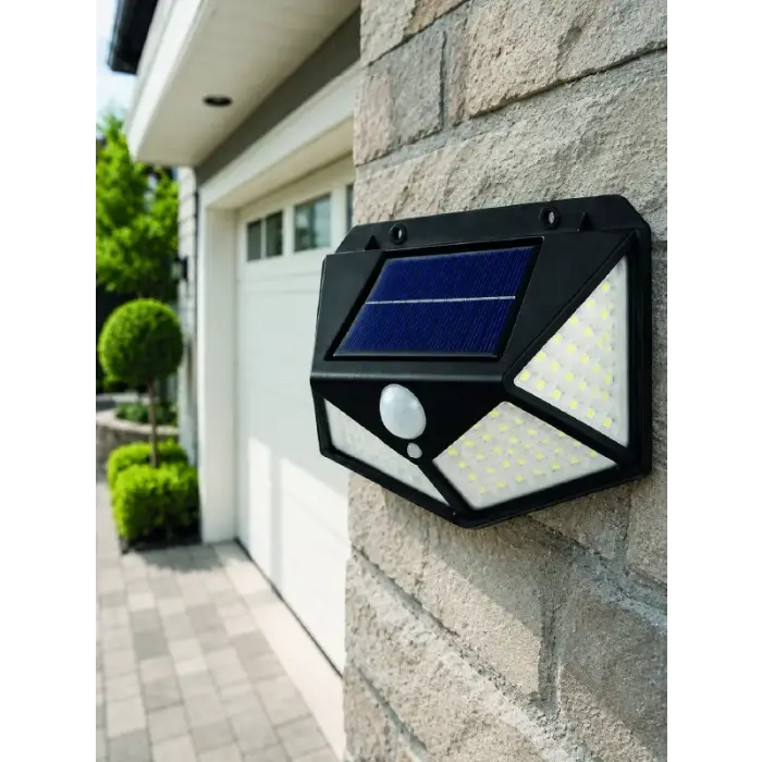 Solar LED Bahçe Aydınlatma Lambası 3 Işık Modlu Sensörlü Duvar Tipi Dış Mekan