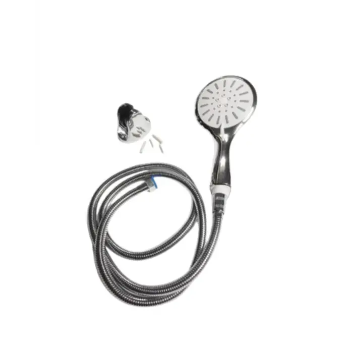 Spiral Hortumlu 4 Kademeli Krem El Duşu Başlığı Banyo Duş Seti