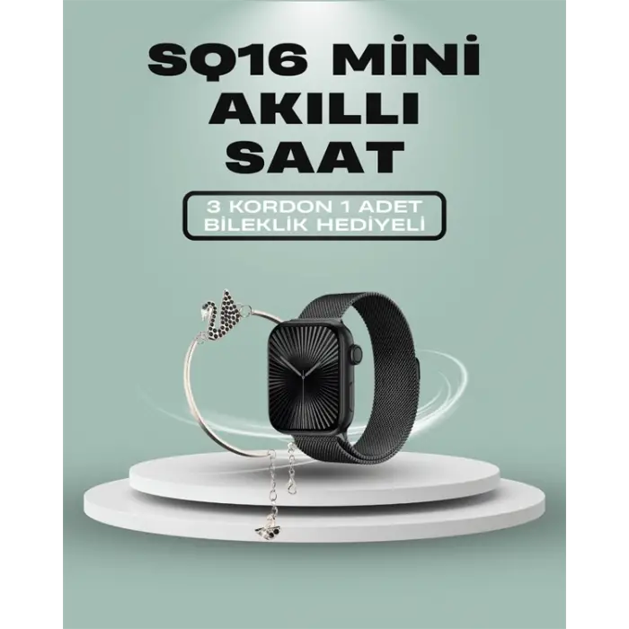 SQ-16 Mini Series 10 Akıllı Saat – 3 Kordon + Hediye Bileklik