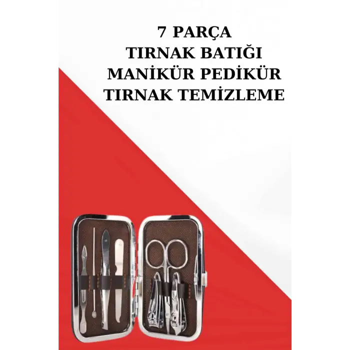 Tırnak Temizliği, Tırnak Batığı ve Düzenli Bakım İçin 7 Parça Çelik Set