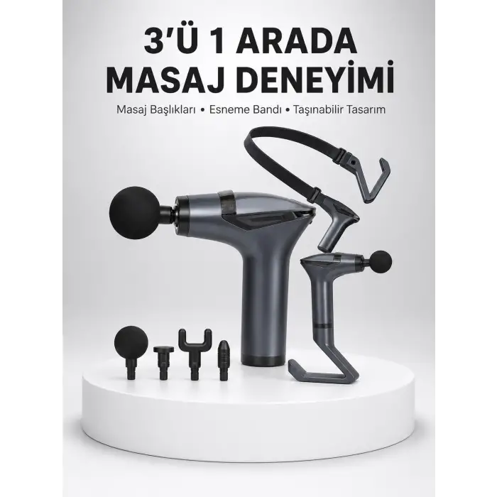 Titreşimli Şarjlı Masaj Aleti 3in1 Fonksiyonel Çok Amaçlı Model Yeni Nesil