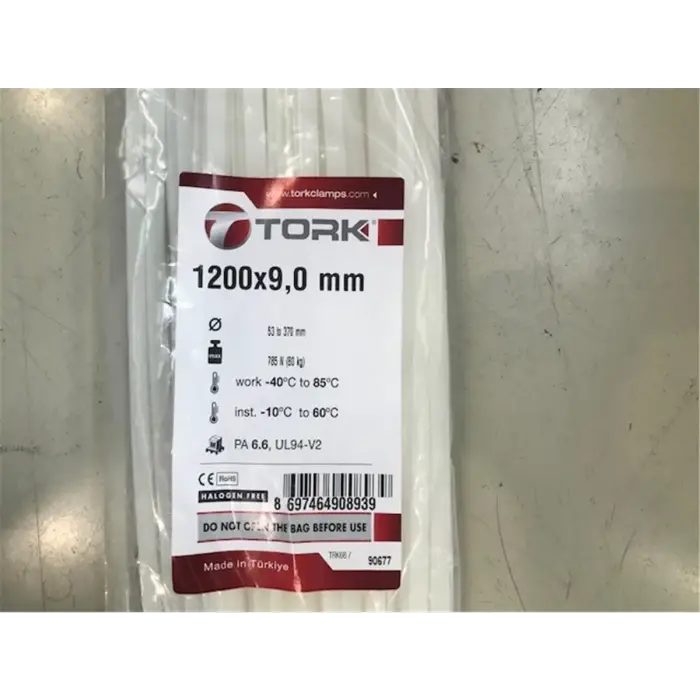 Tork TRK-1200-90W Beyaz 100lü Kablo Bağı