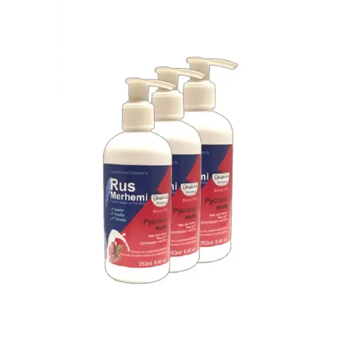 Tüylere Krem  3 Tane 250 ml Ceviz Sütlü & Cevizli Russ Merhemi