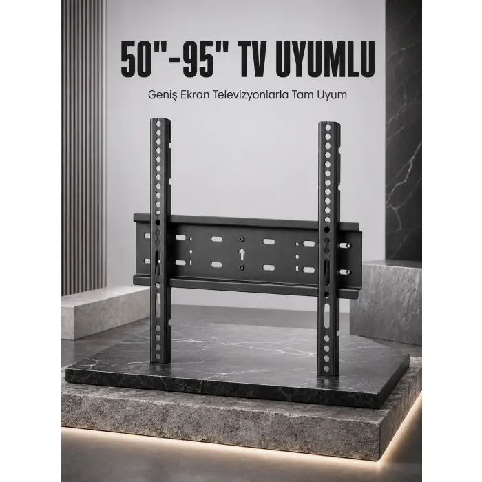 TV Duvar Askı Aparatı 50-95 İnç Uyumlu Güvenli Sabit Montaj