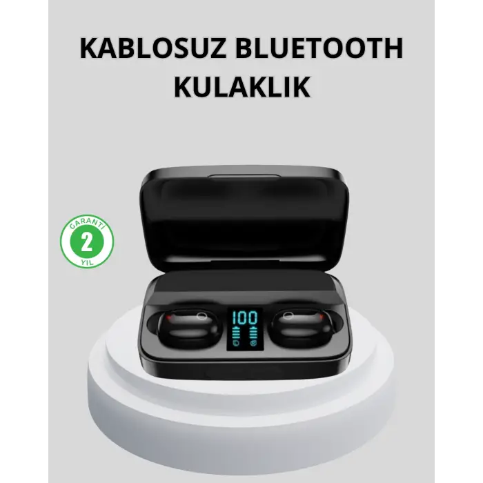 TWS Bluetooth Kulaklık 1800mAh Şarj Kutulu Dijital Ekranlı