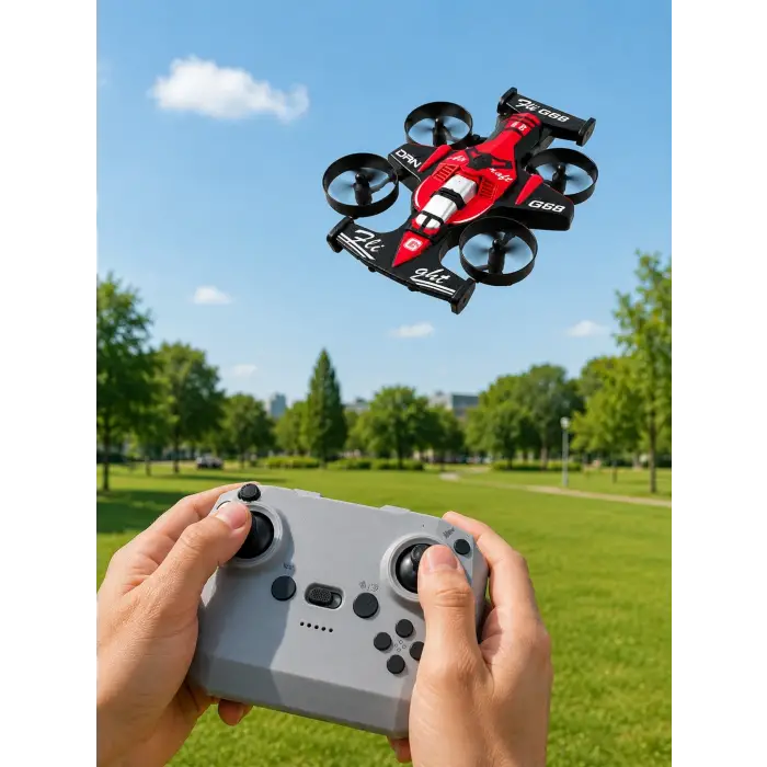 Uçan Araba Drone 4 Korumalı Pervaneli 360° Akrobatik Hareket Uzaktan Kumandalı