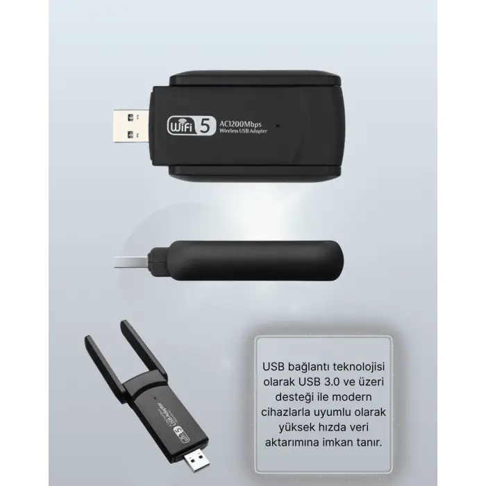 USB WiFi Adaptör – 1200 Mbps Hız