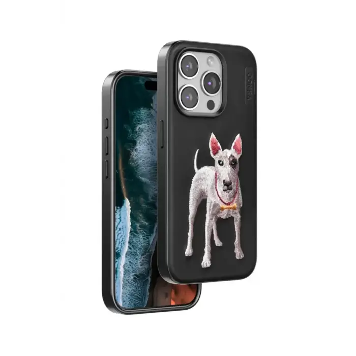 Venco Apple iPhone 15 Pro Perma Desenli Kapak - Siyah