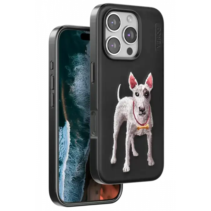 Venco Apple iPhone 16 Pro Perma Desenli Kapak - Siyah