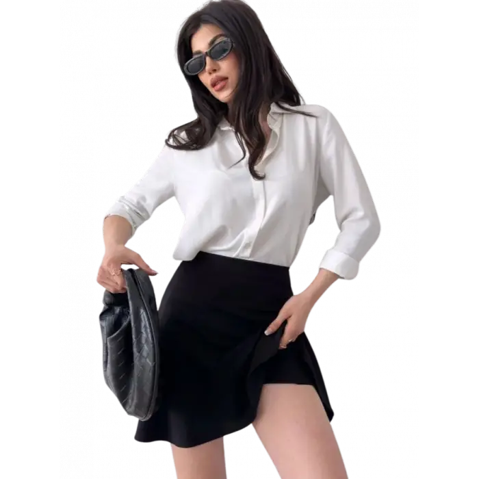 Volanlı  Etek - SİYAH