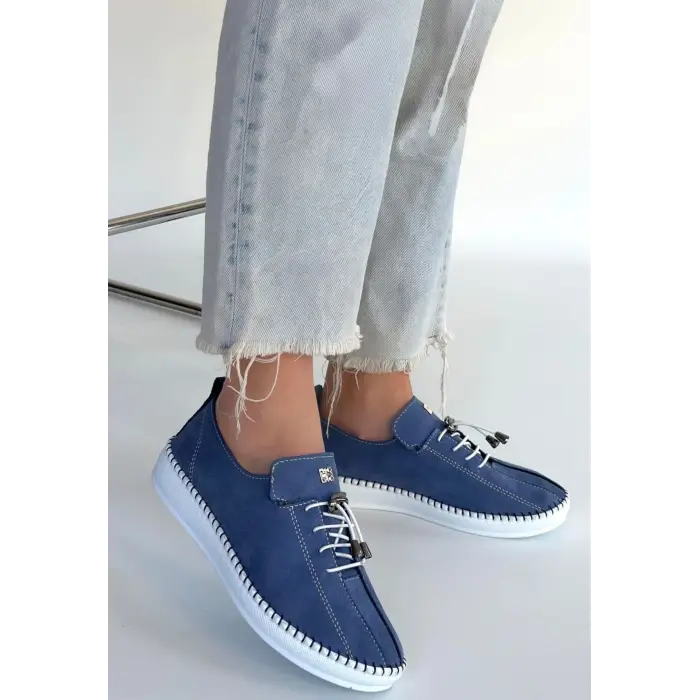 Warte Mavi Süet Bağcıklı Spor Ayakkabı