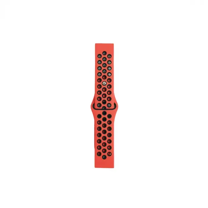 Watch 20mm Spor Delikli Kordon - Kırmızı-Siyah