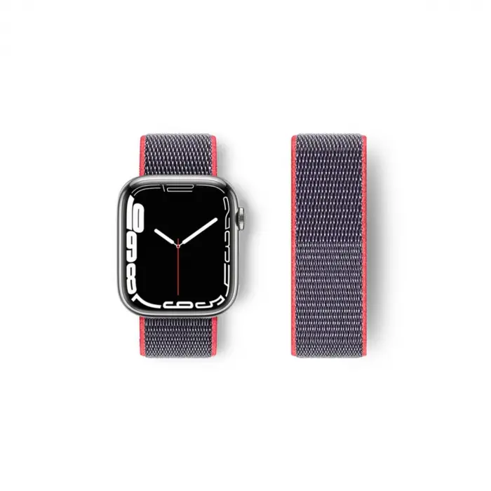 Watch 42mm Hasırlı Cırtcırtlı Kordon - Pembe