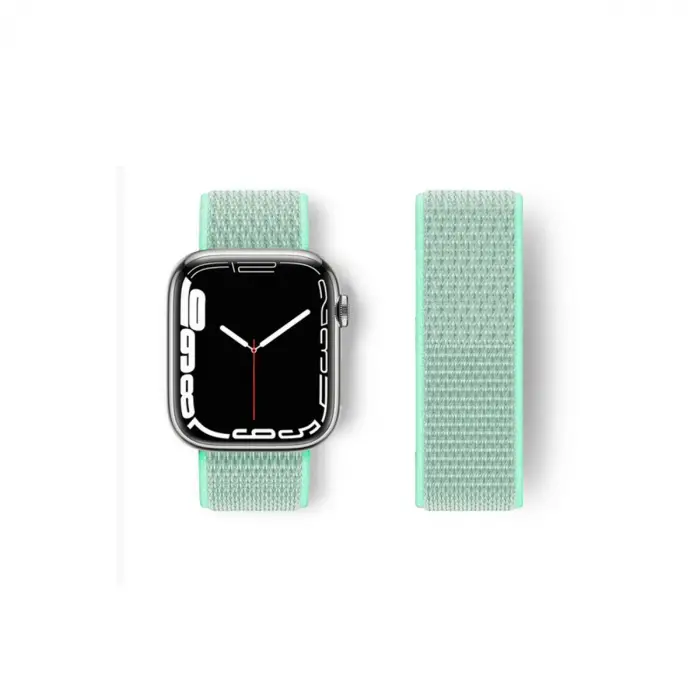 Watch 42mm Hasırlı Cırtcırtlı Kordon - Turkuaz