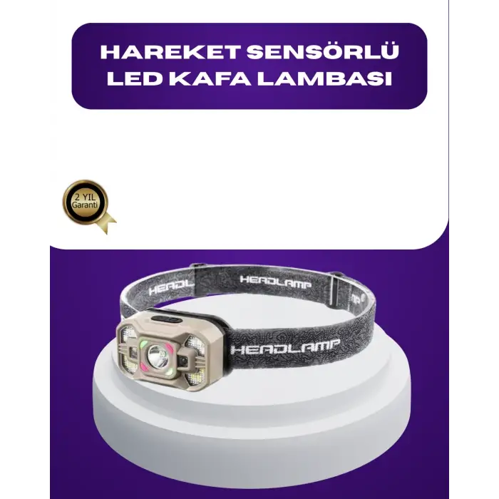 Wave Sensörlü LED Kafa Lambası Şarjlı Ayarlanabilir Işık