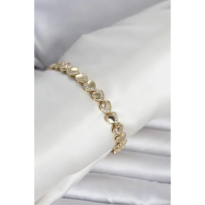 Xuping Kalp Model Gold Renk Kadın Bileklik