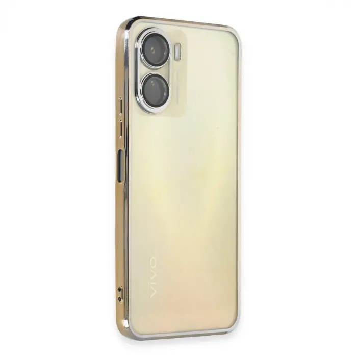 Y16 Kılıf Razer Lensli Silikon - Gold