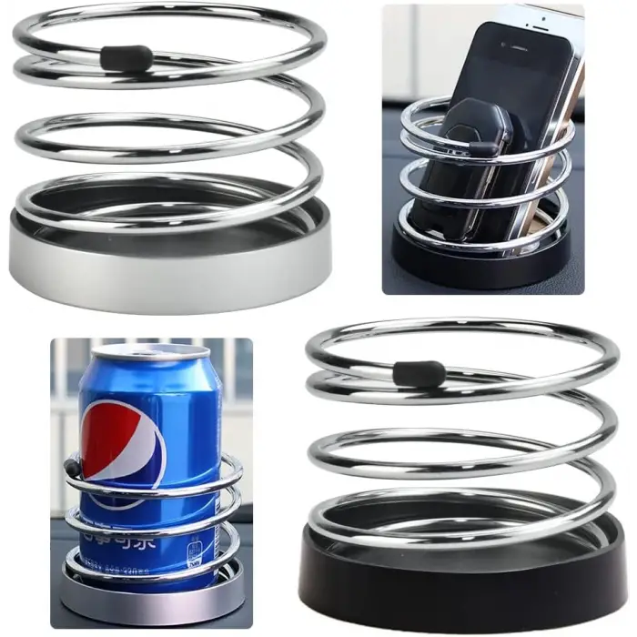 Yaylı Bardaklık Bardak İçeçek Tutucu Gri