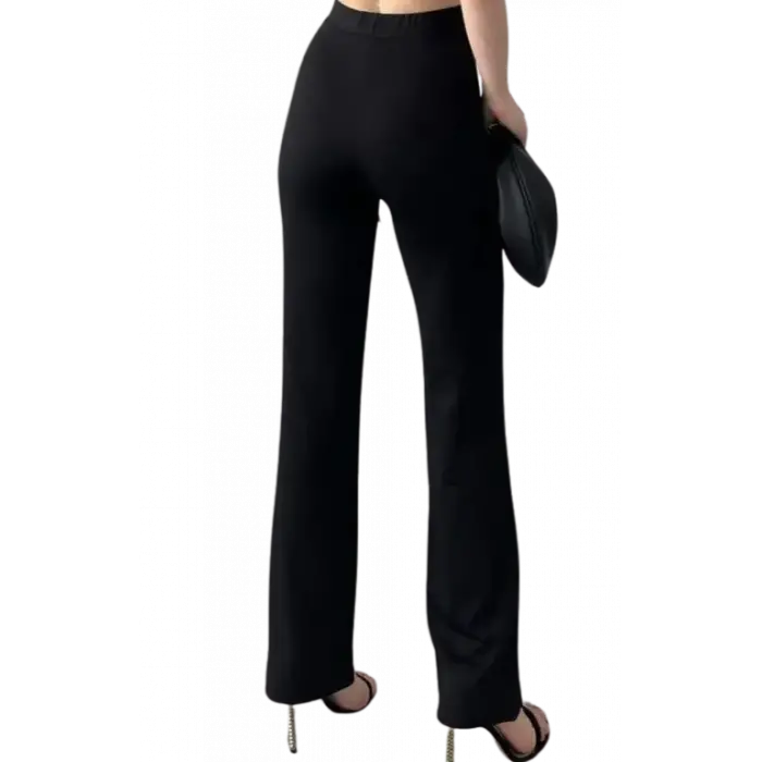 Yüksek Bel  Biyeli Pantolon - SİYAH