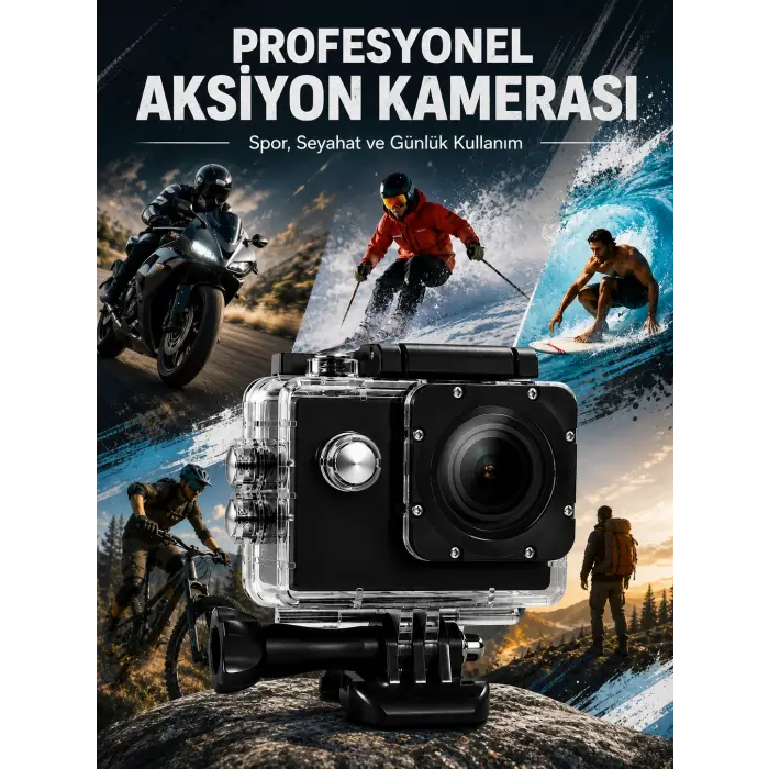 Yüksek Görüntü Kalitesi Sunan 1080P Full HD Aksiyon Kamerası