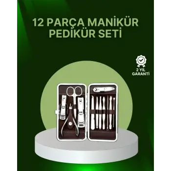 12 Parçalık Özel Deri Çantalı Kişisel Bakım Seti