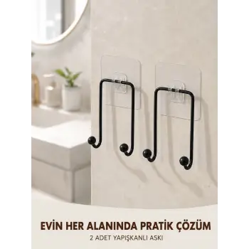 2li Yapışkanlı Duvar Askısı Mutfak Banyo ve Ev İçin Askılık