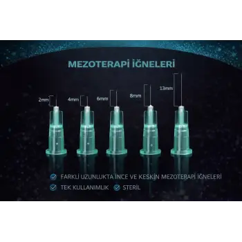 30G X 6MM Mezoterapi Steril Enjeksiyon İğnesi 100 Adet 1 Kutu