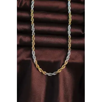 316L Çelik Çift Renk Burgu Tasarımlı Kolye