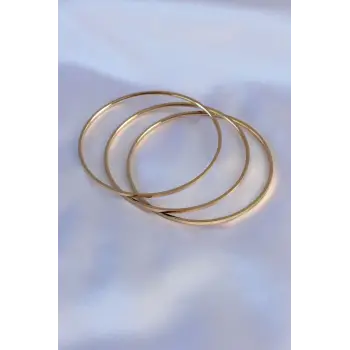 316L Çelik Gold Renk Ajda Model Kadın 65 mm Bilezik