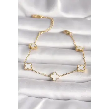 316L Çelik Gold Renk Baby Boy Yonca Model Kadın Bileklik