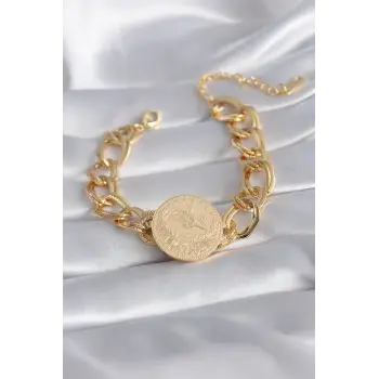 316L Çelik Gold Renk Reşat Altın Model Samanyolu Kadın Bileklik