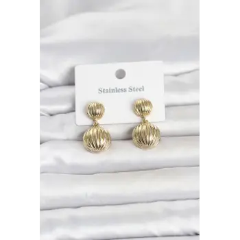 316L Çelik Gold Renk Vintage Model Kadın Küpe
