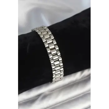 316L Çelik Gümüş Renk 12 mm Kalınlık Erkek Bileklik