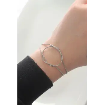 316L Çelik Gümüş Renk Düğüm Model Bileklik