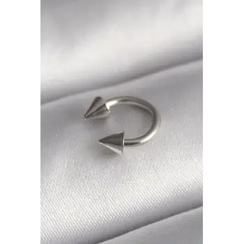 316L Çelik Gümüş Renk Halka Çivi Model Kadın Piercing