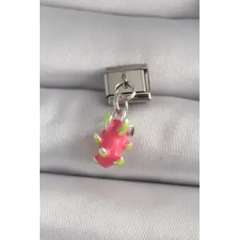 316L Çelik Gümüş Renk Sallantı Ejder Meyvesi Model Charm