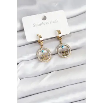 316L Çelik Halka Kelebek Kadın Küpe