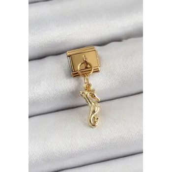 316L Çelik Sallantılı Deniz Atı Model Gold Renk Charm