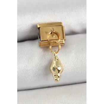316L Çelik Sallantılı Deniz Kabuğu Model Gold Renk Charm