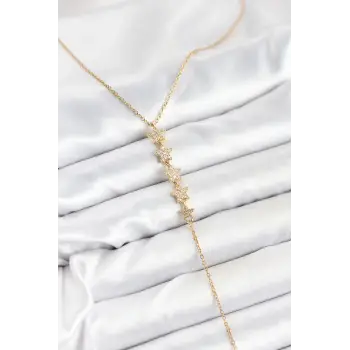 316L Çelik Zincir Gold Renk Yıldız Model Y Kolye