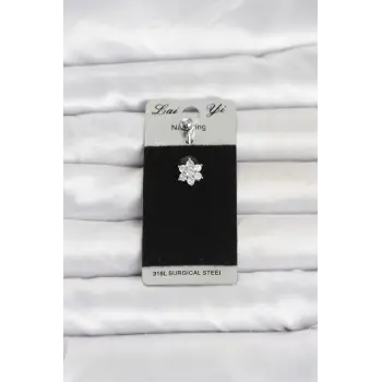 316L Cerrahi Çelik Çiçek Model Göbek Piercing