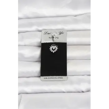 316L Cerrahi Çelik Kalp Model Göbek Piercing