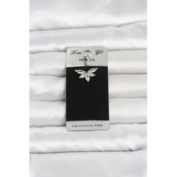 316L Cerrahi Çelik Zirkon Taşlı Göbek Piercing