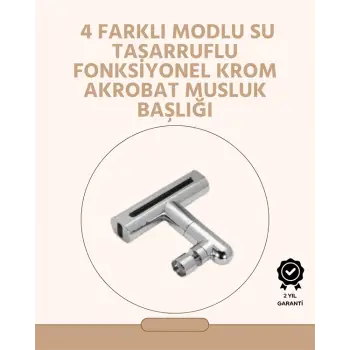 360° Dönüşlü Su Akışı Başlığı | 4ü 1 Arada Kullanım