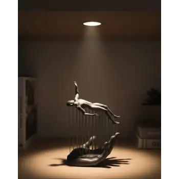 3D El İnsan Figürü Gri Soyut Modern Dekoratif Biblo