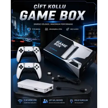 4K 3D HD Görüntü Kaliteli Kablosuz Çift Kollu 20.000 Oyunlu Retro Oyun Konsolu TV Box
