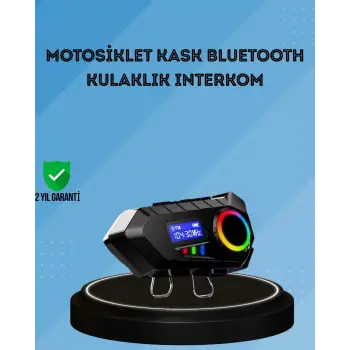 500mAh Bataryalı Bluetooth 5.4 İnterkom LED Ekranlı FM Destekli