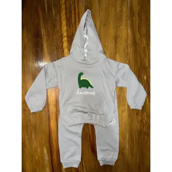 6-24 aylık araba baskılı takım gri