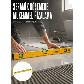 600 mm Su Terazisi Sarı Dayanıklı Gövde Hassas Ölçüm Yeni Nesil