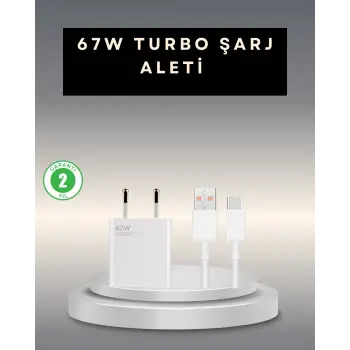 67 Watt Type C Şarj Adaptörü Xiaomi Poco X3 X4 X5 Pro Uyumlu